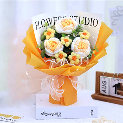 Crochet Creative Flower Gift Bouquet Yellow