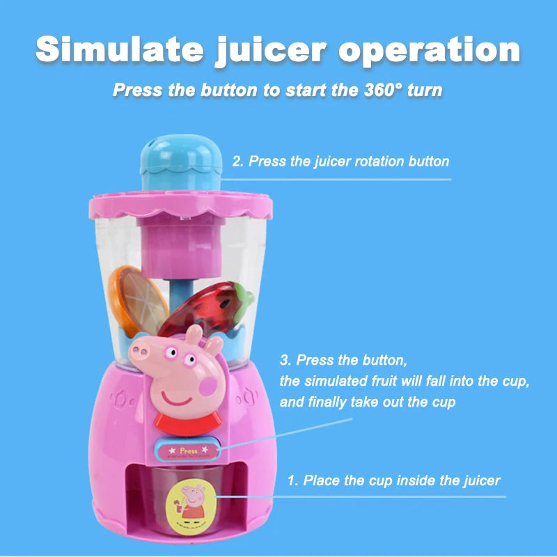 Peppa Pig – Simulated Juicer Pretend Play Blender Toy with Fruit Pieces | Kids Roleplay Kitchen Set