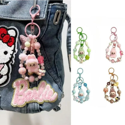 Labubu Doll Keychain Beaded Backpack Pendant