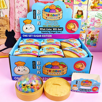 Mini Dumpling Squishy With Steamer – Crystal Soft Stress Relief Toy