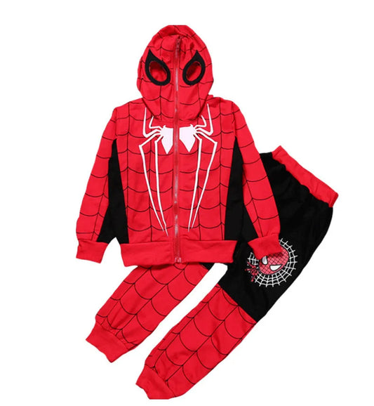 Spring and Autumn Spider Man Cool Fashion Boys 2pcs Long-sleeved T-shirt +Pants Set Fashion Round Neck Kids Suit