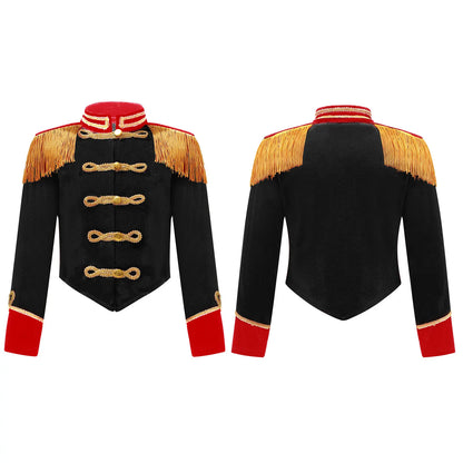 Kids Circus Ringmaster Costume Long Sleeve Fringe Tassel Jacket (Age 6-14YRS)