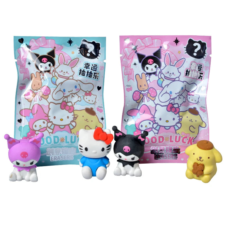 Blind Box Figures - Labubu & Pokémon Erasers- 32 Pack