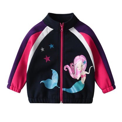 Girl Mermaid Zip Mermaid Jacket (Age 3-12YRS) Navy