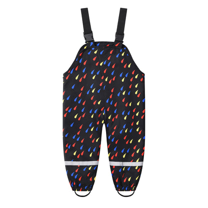 Toddler Rain Adjustable Printed Waterproof Trousers Overalls (Age 18M-6YRS)