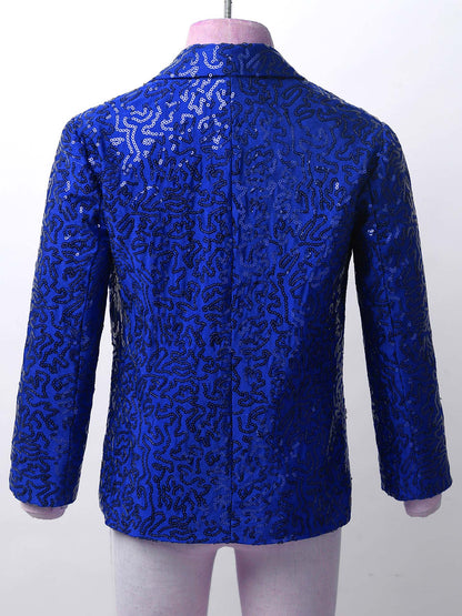 Boys Sequin Dance Tuxedo Jacket Suit & Fedora Hat (Age 6-16 YRS)