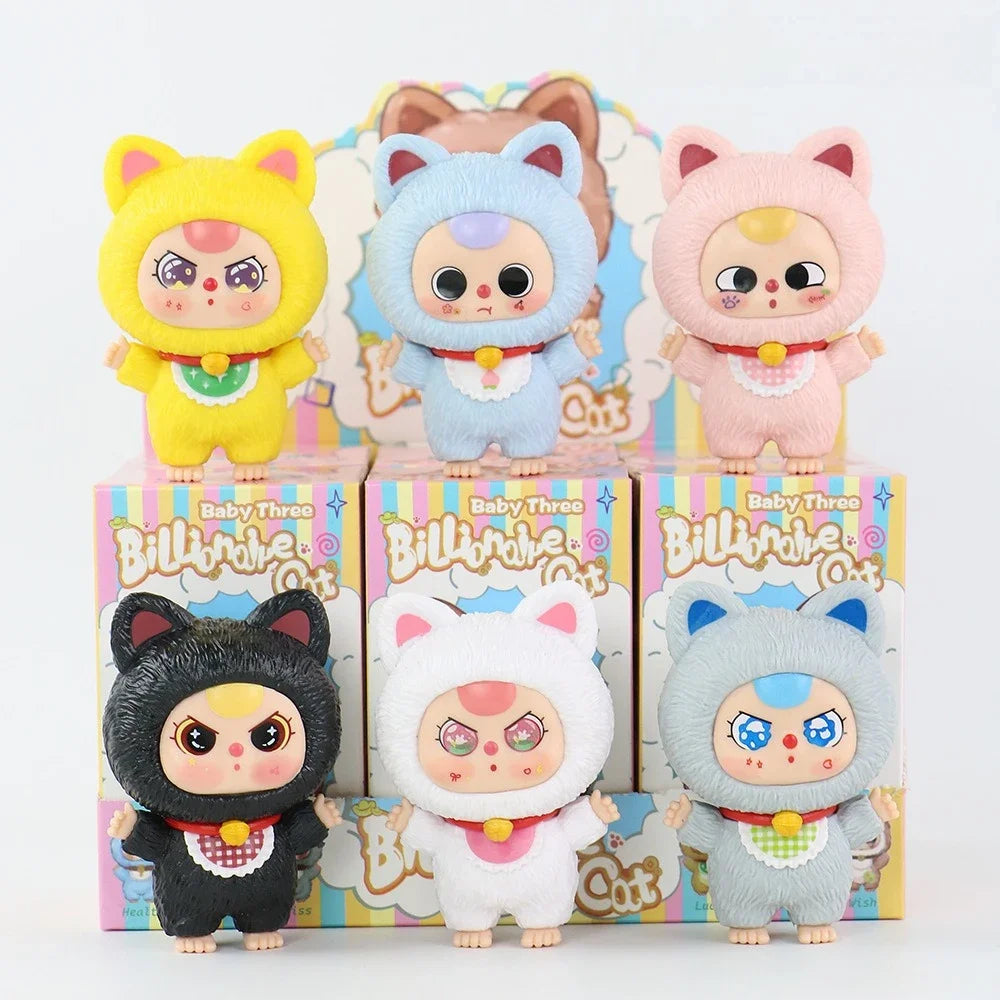 Baby Three Billionaire Lucky Cat Series – Blind Box | Cute Fortune Cat Collectible Figures