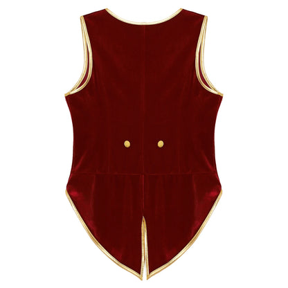 Boys Medieval Renaissance Tailcoat Vest Costume (Age 6-16YRS)