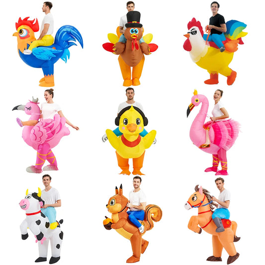 Adult Rooster Unicorn Flamingo Inflatable Costume