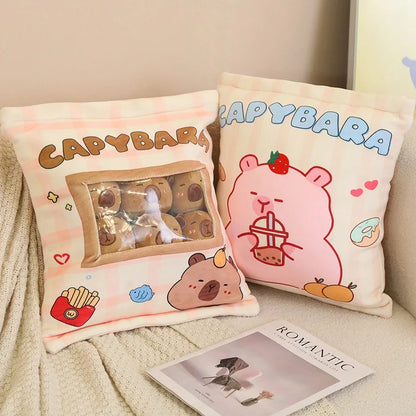 Plush Bag Of Capybara Snack Pudding Stuffed Toy - 35cmx45cm