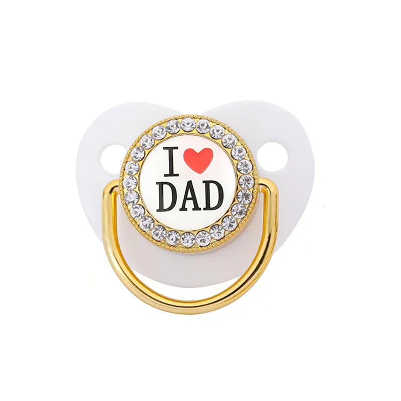 Newborn Pacifier Silicone BPA Free White Dad