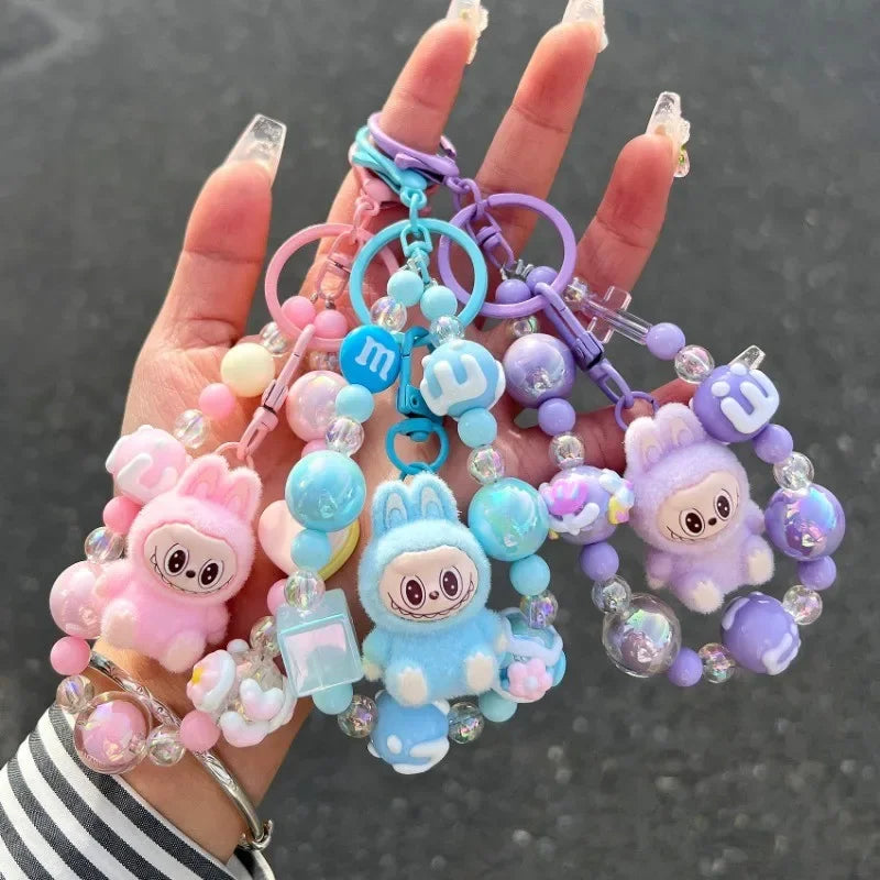Labubu Doll Keychain Beaded Backpack Pendant