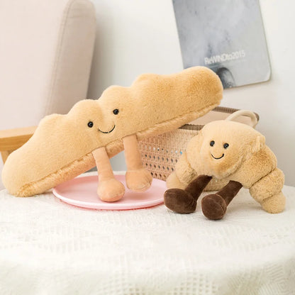 Cute Plush Croissant Toast Bread Stuffed Toy - 16-28cm
