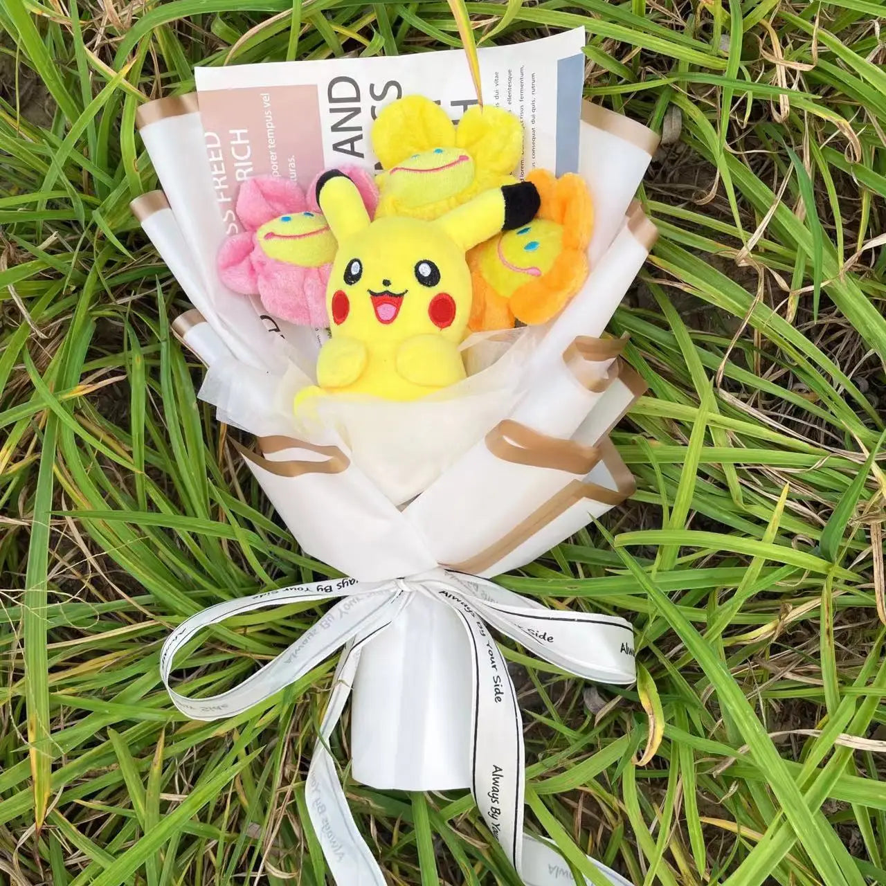 Plush Pokemon Pikachu Stuffed Toy Flower Gift Bouquet