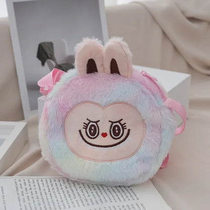 Labubu Furry Plush Shoulder Bag – Cute Kawaii Crossbody Cartoon Bag 06 Multicolor