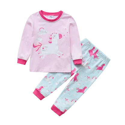 Girls Unicorn Print Pyjamas (Age 3-10YRS) Pink