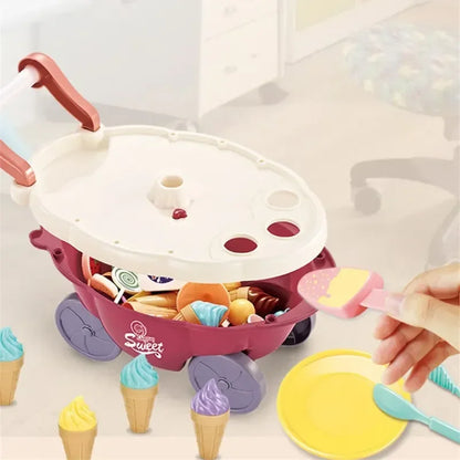 Children's Mini Candy Ice Cream Cart with Lighting Music Toy