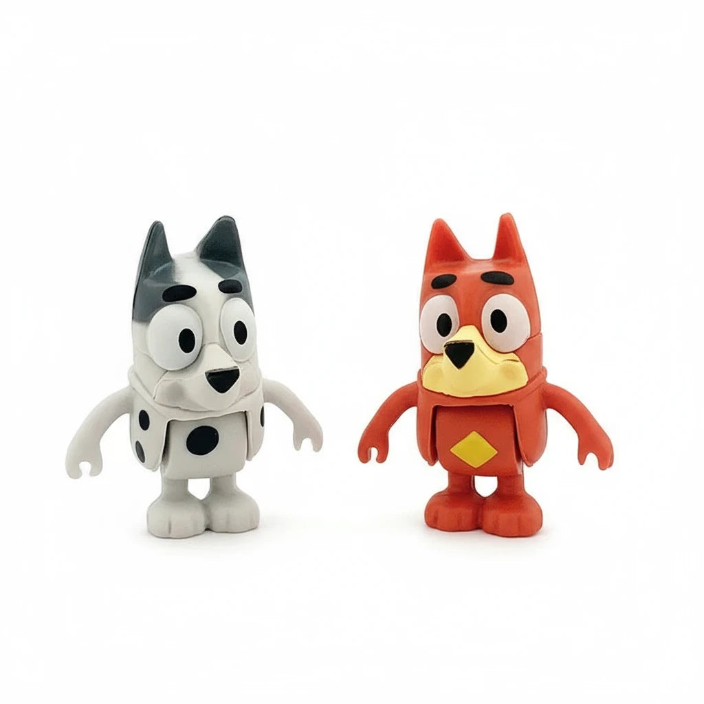 Bluey & Bingo Anime Figure Set – 8-Piece Poseable Model Toys