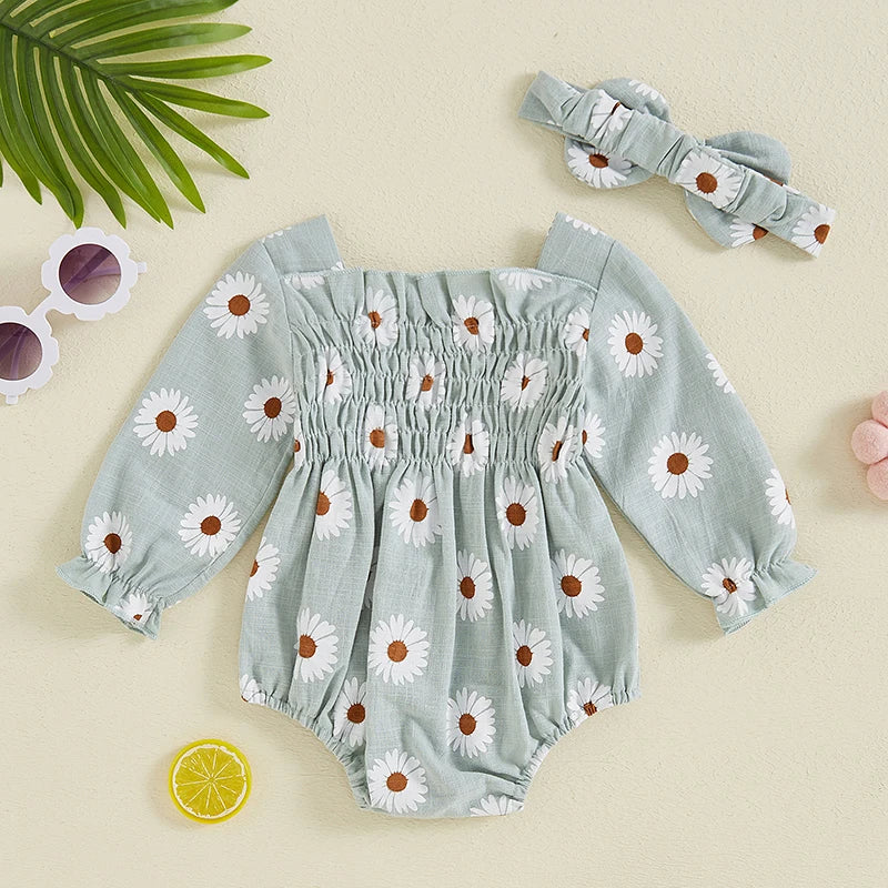 Baby Girls Daisy Romper (Age Newborn - 18M)