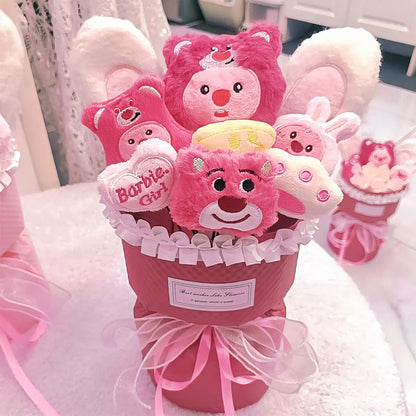 Sanrio Plush Flower Bouquet | Cute Cartoon Plush Dolls • Everlasting Plush Flowers F