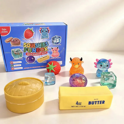 Squishy Fun Blind Box – 8pcs 
Slow‑Rising Stress Relief Sensory Set