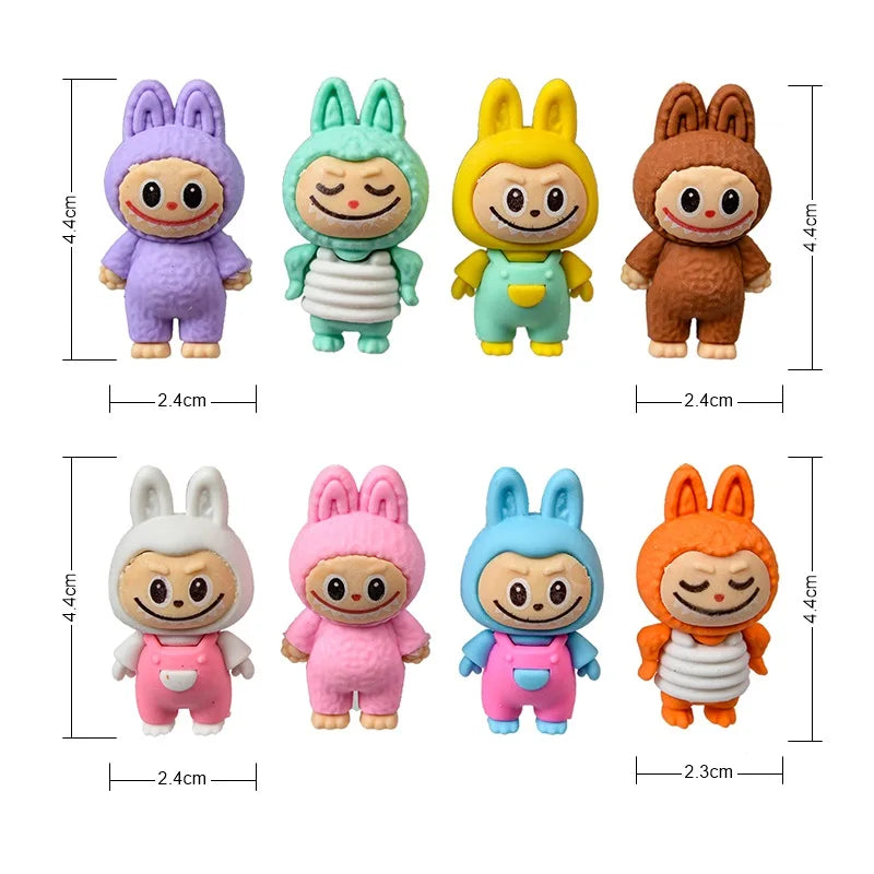 Blind Box Figures - Labubu & Pokémon Erasers- 32 Pack