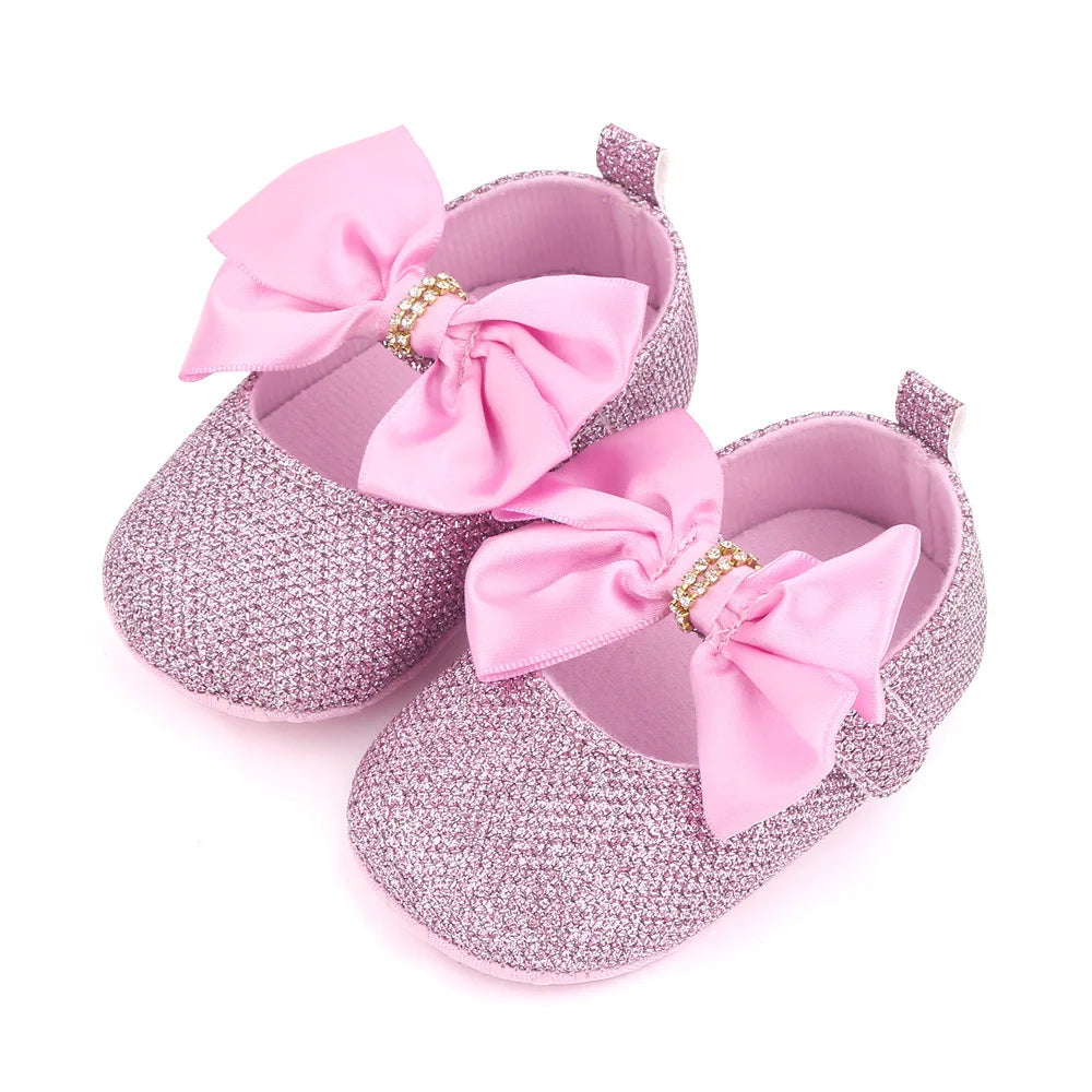 Baby Girls Rhinestone Embellished Shoes (Age Newborn-18M) Pink