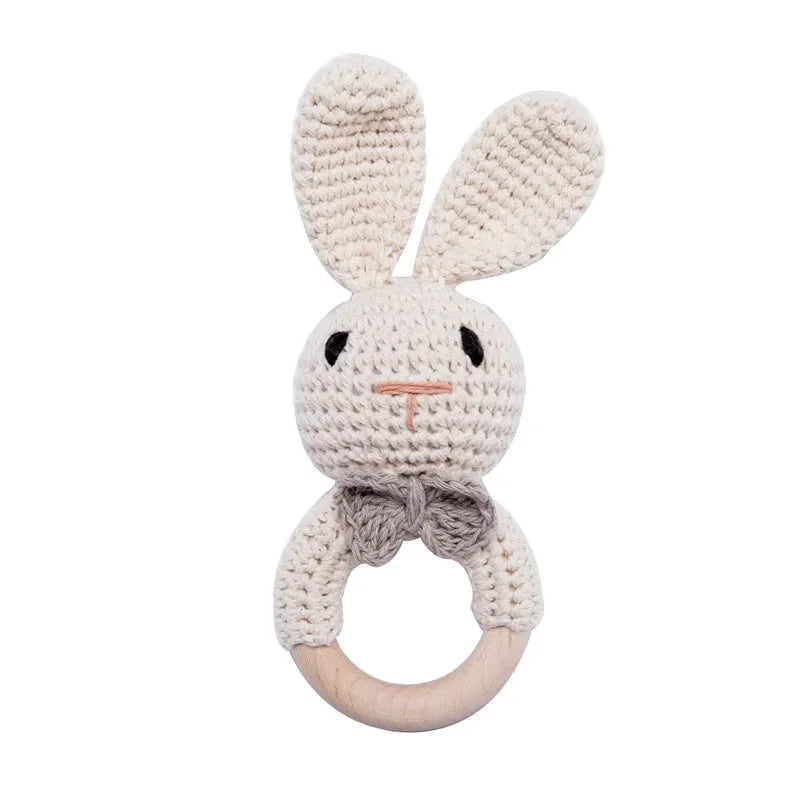 Baby Crochet Bunny Rattles Bow Tie Bunny