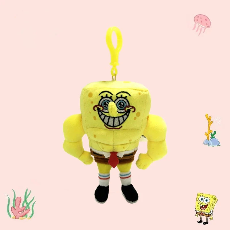 Plush SpongeBob Patrick Star Gary Squidward Tentacles Stuffed Keychain Pendant - 12cm