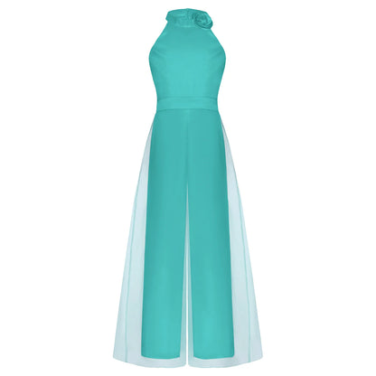 Girls Halter Neck Sleeveless Wide Leg Jumpsuit (6-14 YRS)