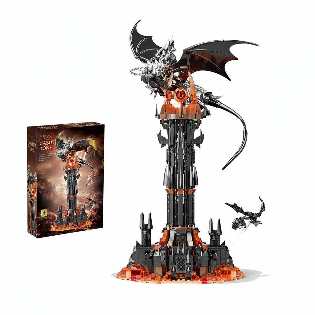 Fell Beast & Magic Tower Building Blocks – Fantasy Fortress MOC Set - 997pcs Multi