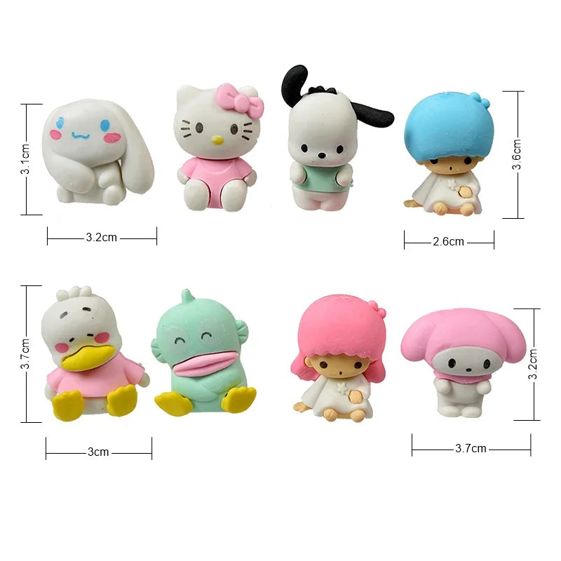 Blind Box Figures - Labubu & Pokémon Erasers- 32 Pack