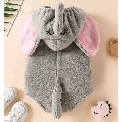 Baby Hooded Elephant/Monkey Sleeveless Zipper Romper (Age 9M-3 YRS)