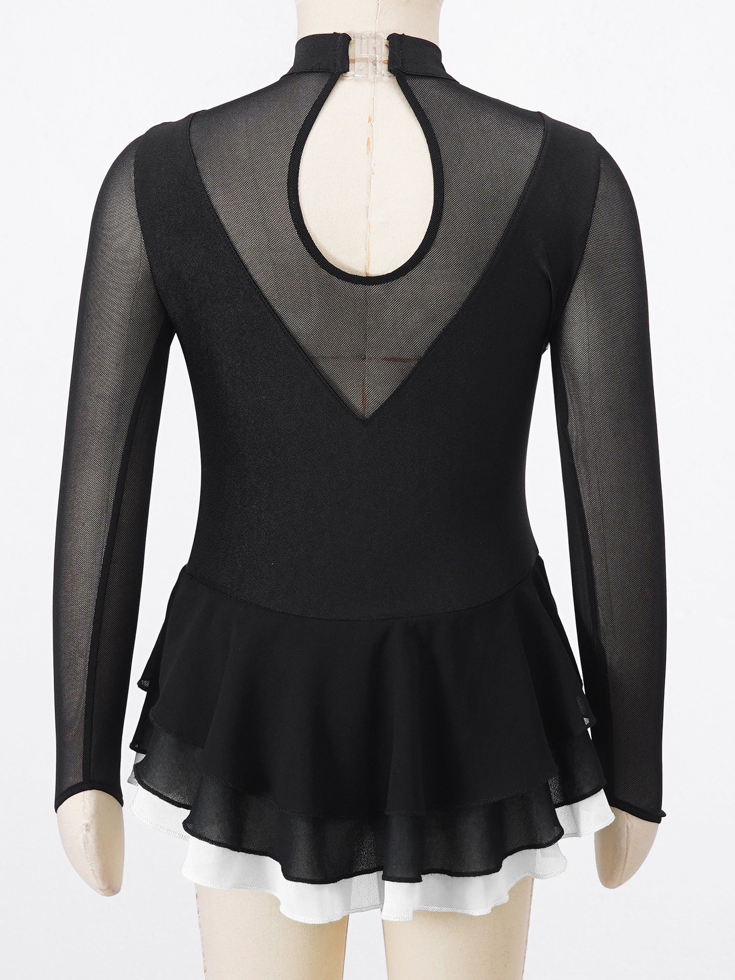 Girls Rhinestone Figure Skating Leotard Dress (Age 6-16 YRS)