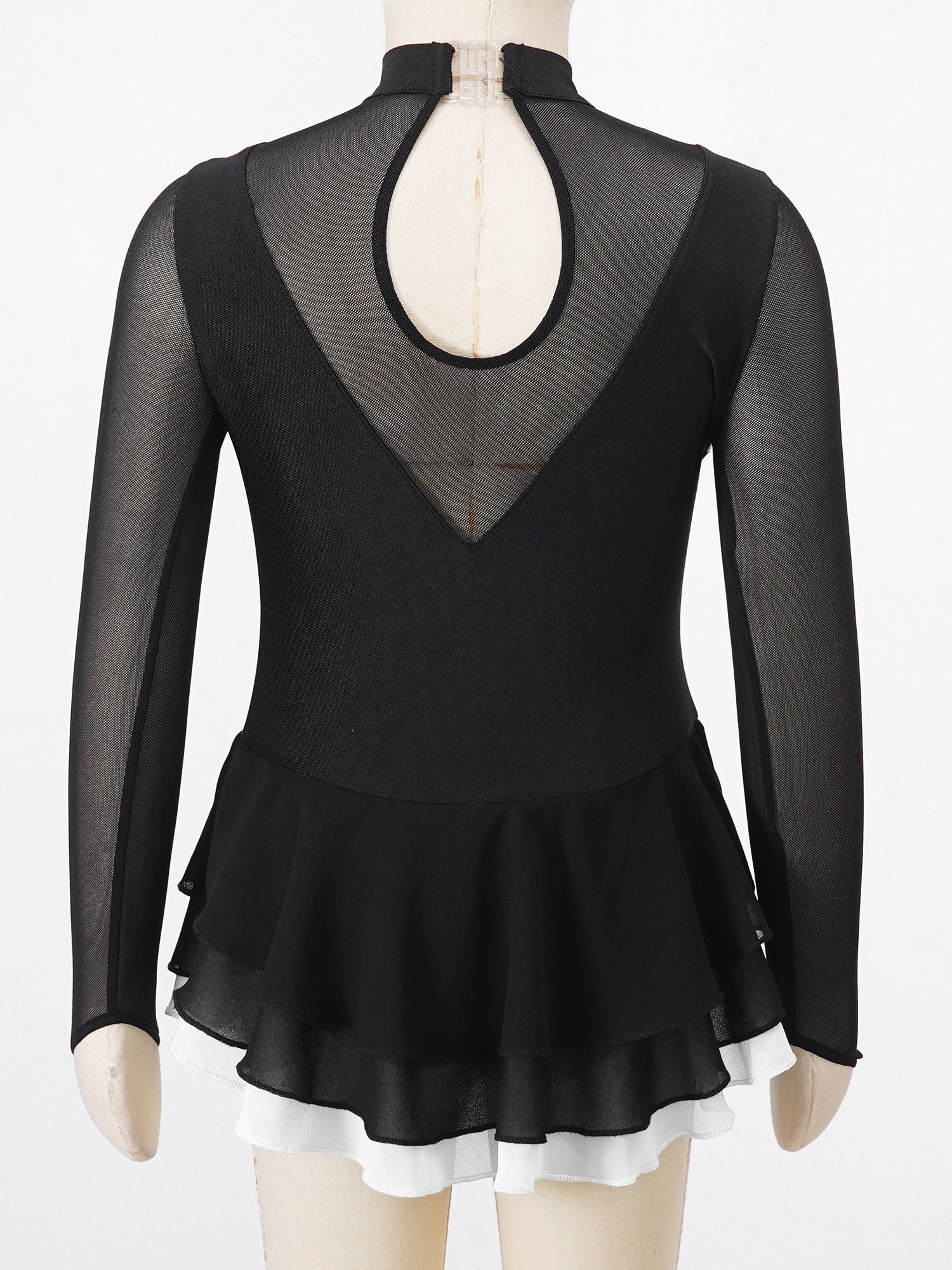 Girls Rhinestone Figure Skating Leotard Dress (Age 6-16 YRS)