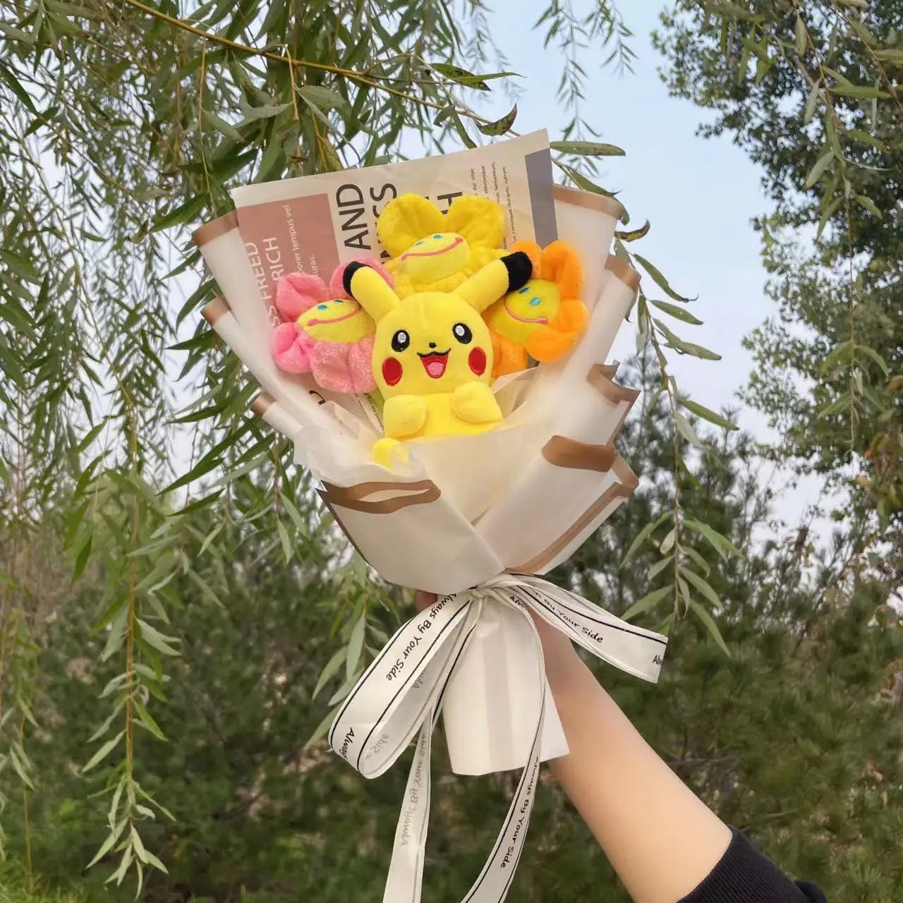 Plush Pokemon Pikachu Stuffed Toy Flower Gift Bouquet