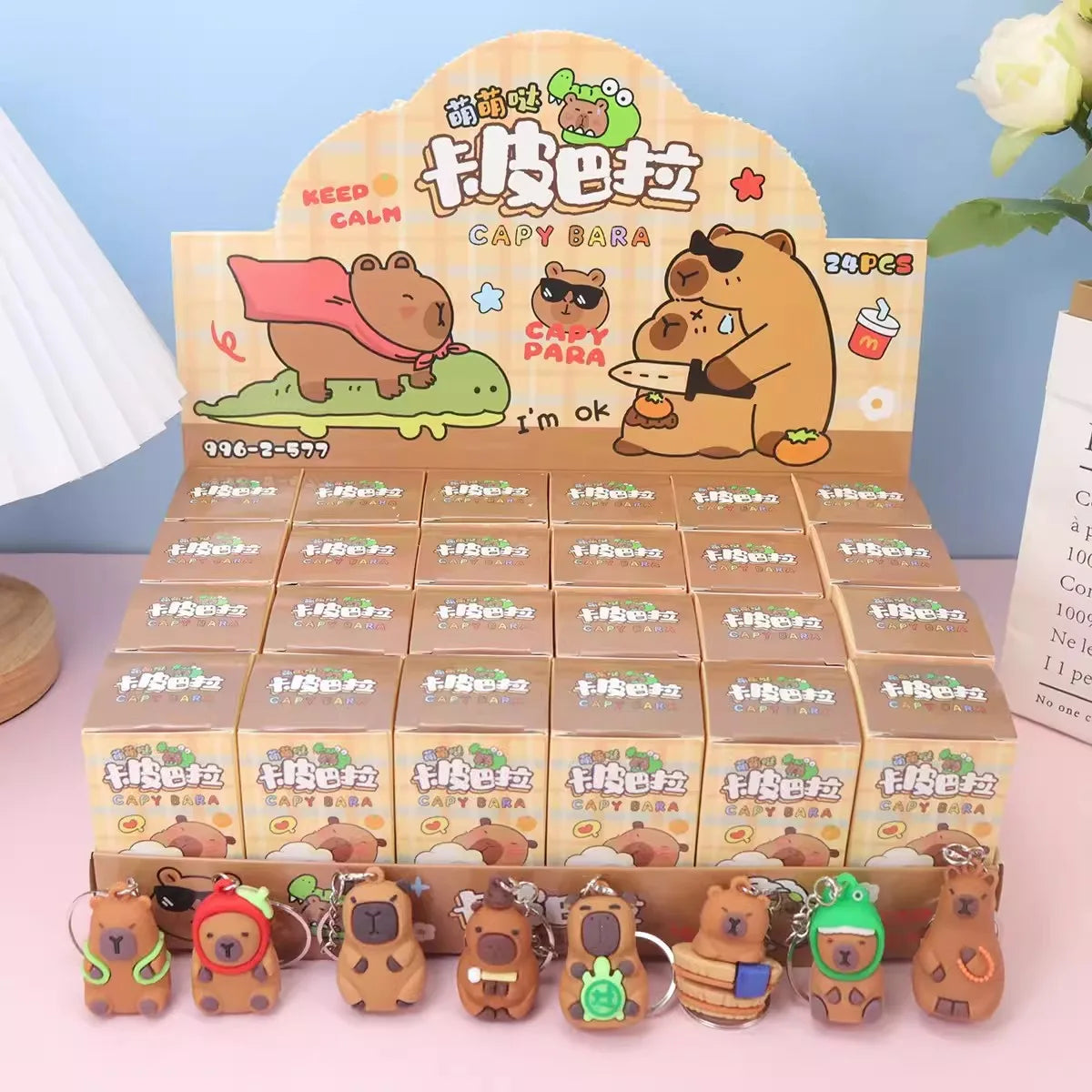 Capybara Blind Box Keychains 24 Pack