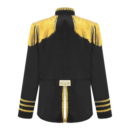 Girls 60s Retro Band Musician Costume Tassel Jacket (Age 6-16 YRS)