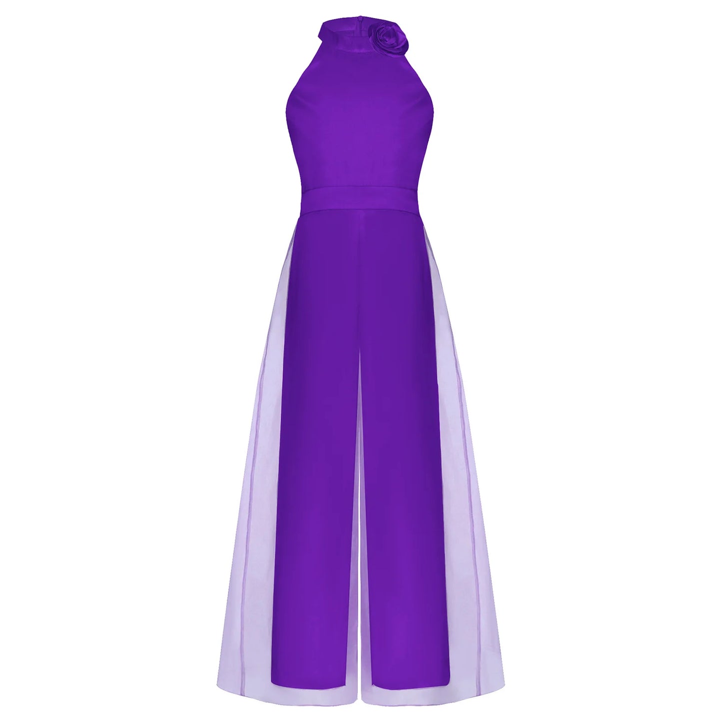 Girls Halter Neck Sleeveless Wide Leg Jumpsuit (6-14 YRS)