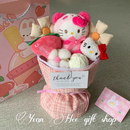 Sanrio Plush Flower Bouquet | Cute Cartoon Plush Dolls • Everlasting Plush Flowers