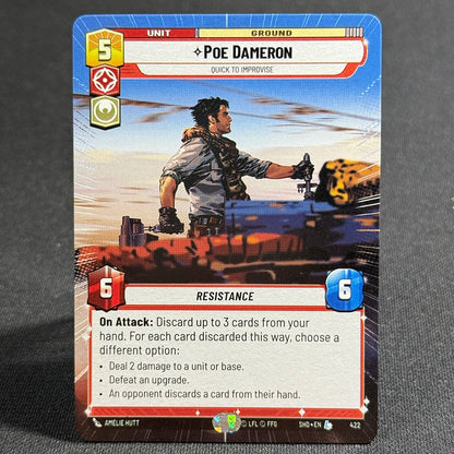 Star Wars Unlimited Proxy Card Set – Red Command Series | Boba Fett, Bodhi Rook, DJ Tech, Aggression & Barrage | Casual Play & Display Poe Dameron(422)