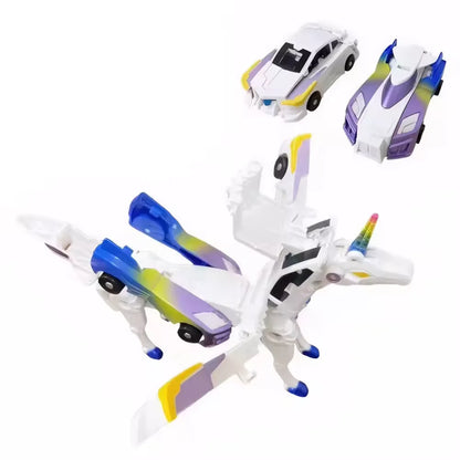 Unicorn Transformer Magic Car Toy – 2-in-1 Magnetic Collision Vehicle | DIY Transforming Robot Multicolor C