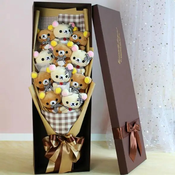 Graduation Teddy Bear Plush Flower Gift Bouquet | Keepsake for Graduation & Celebrations - Valentines Gift Brown