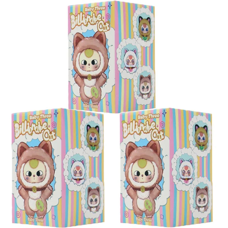 Baby Three Billionaire Lucky Cat Series – Blind Box | Cute Fortune Cat Collectible Figures Random 3pcs