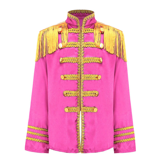 Girls 60s Retro Band Musician Costume Tassel Jacket (Age 6-16 YRS)