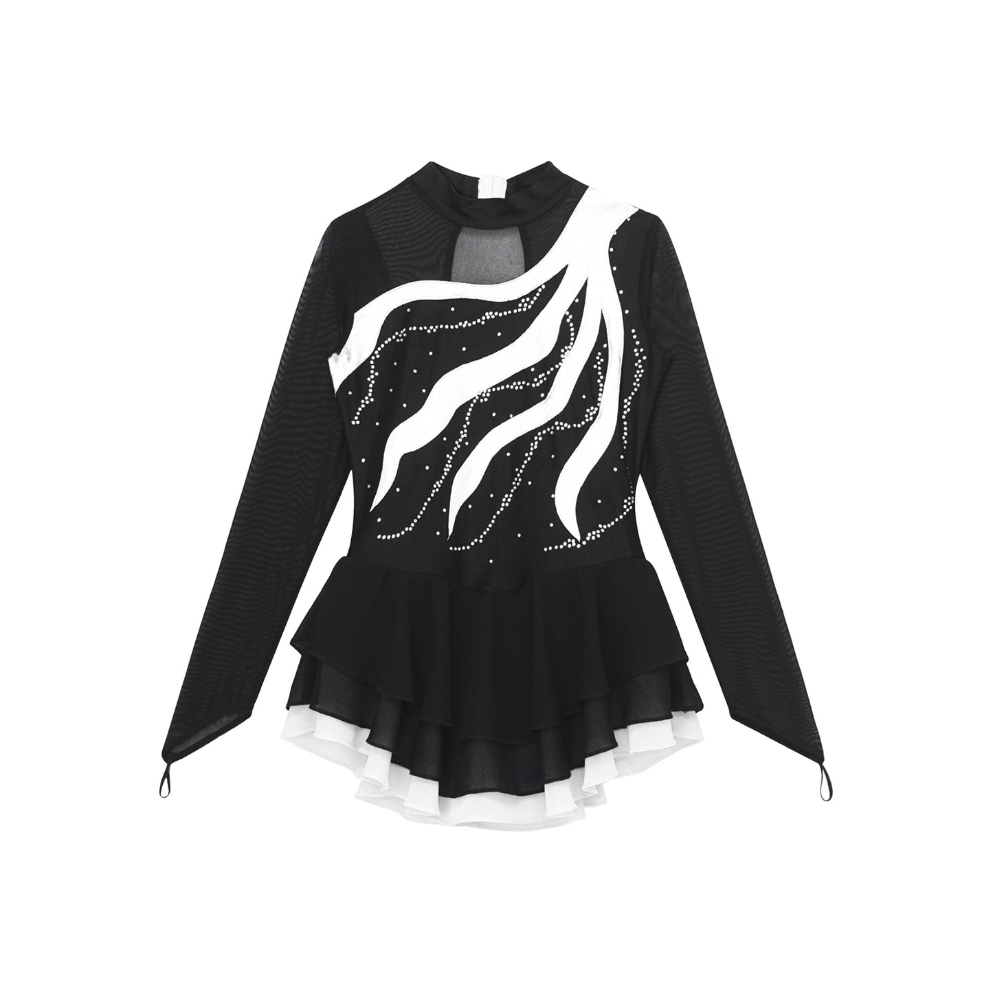 Girls Rhinestone Figure Skating Leotard Dress (Age 6-16 YRS)
