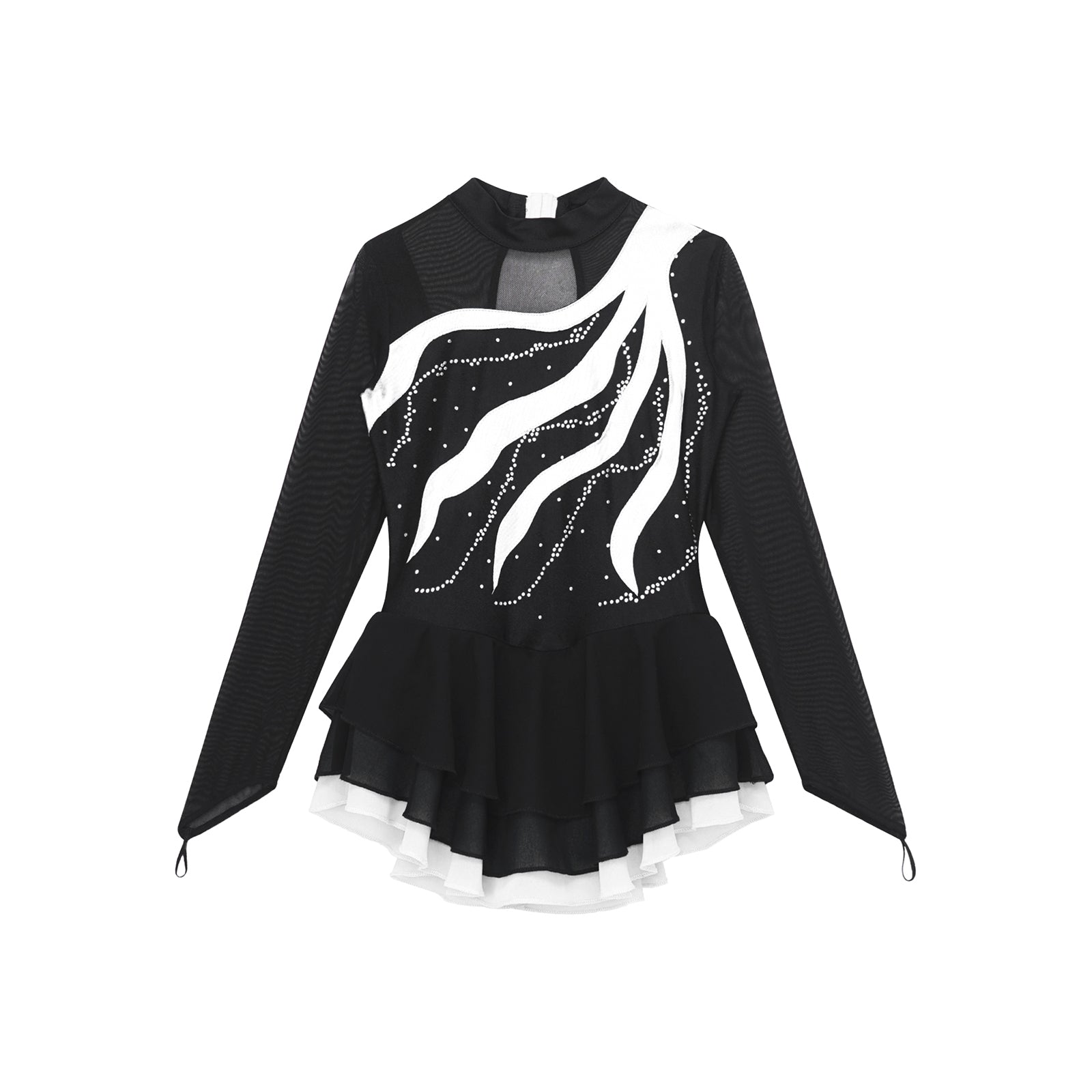 Girls Rhinestone Figure Skating Leotard Dress (Age 6-16 YRS)