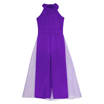 Girls Halter Neck Sleeveless Wide Leg Jumpsuit (6-14 YRS)
