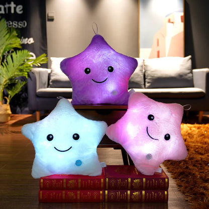 Plush LED Luminous Star Pillow Stuffed Toy 24x22cm