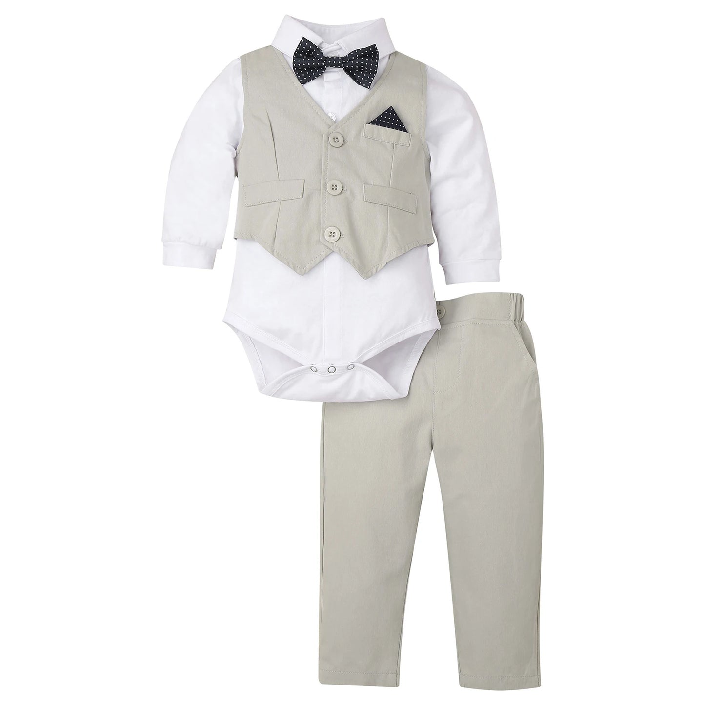Baby Boys Formal Suit Set (Age Newborn-24M) White